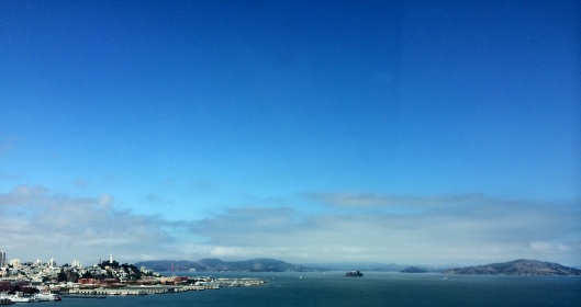 There's Alcatraz and the Golden Gate. I didn't actually get to see much of San Francisco, but after a strange journey on the BART from the airport to my hotel, I paid a cab to take me to the airport. It was worth every penny for the great views and awesome conversation.